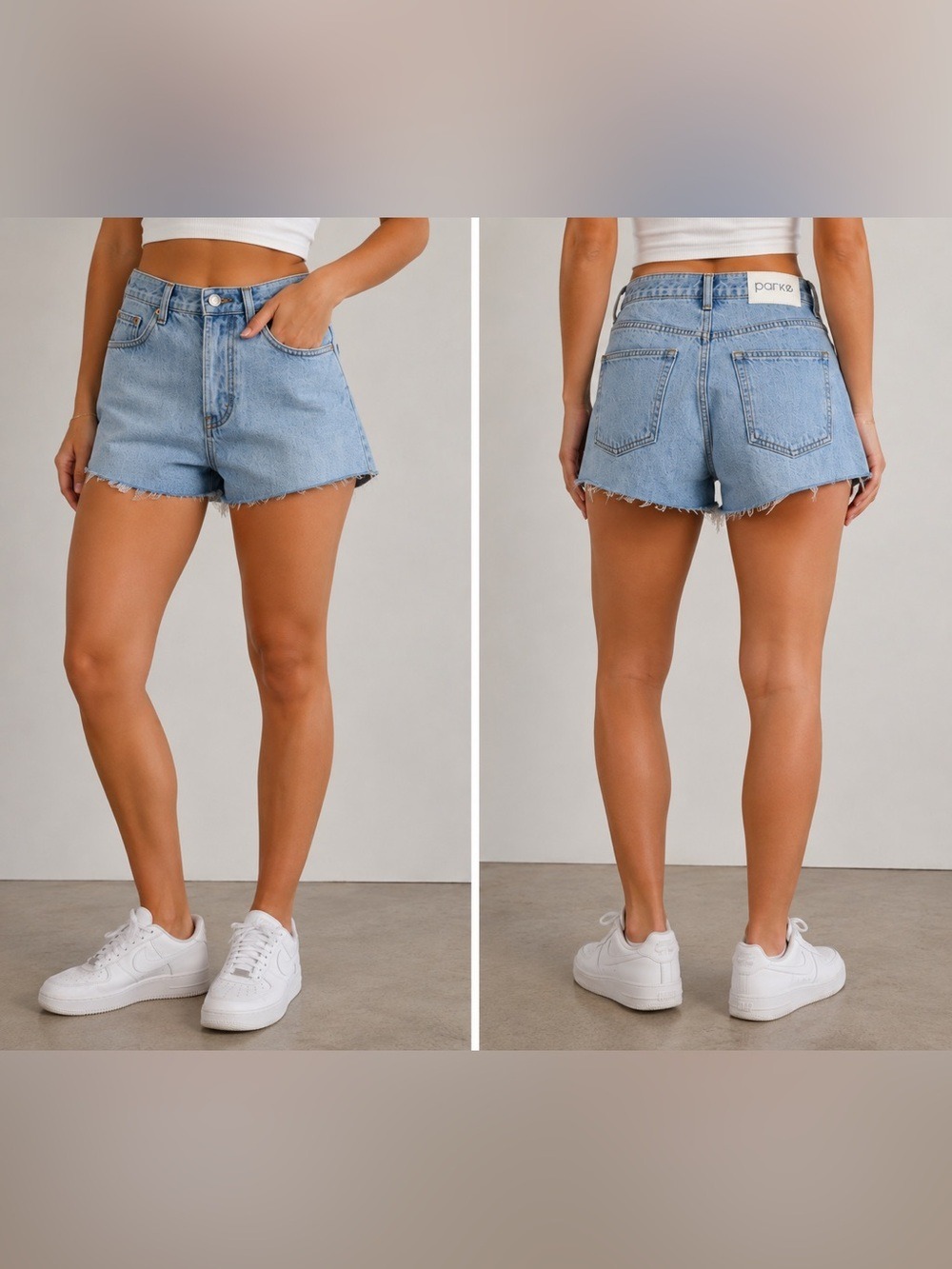 Parke Denim Cutoff Shorts Size 25 Light Wash NWT